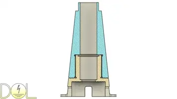 Jako Neon Obstruction beacon tube holder section view